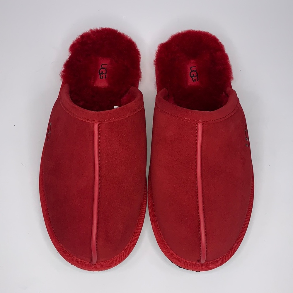 New UGG SCUFF red slippers slide  men’s size 9
